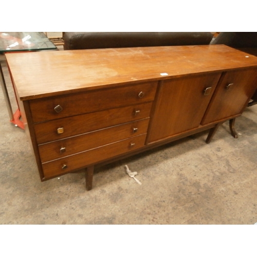 717 - Retro 4 drawer sideboard with double cupboard