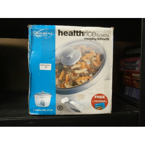 21 - Boxed Morphy Richards rice and pasta maker