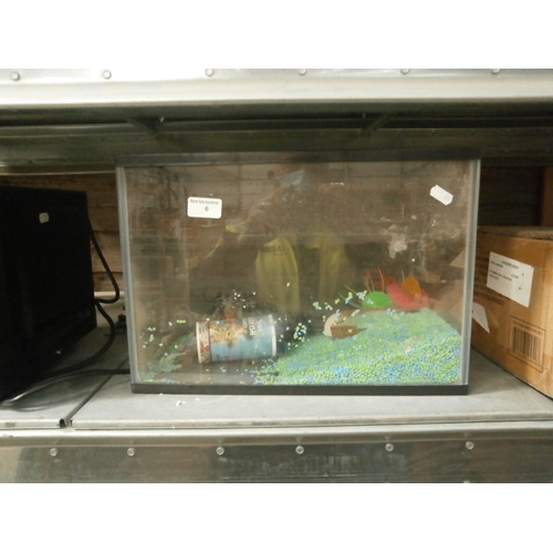 6 - Small glass fish tank with accessories