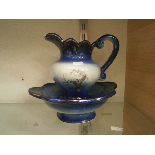 373 - Decorative jug and bowl set