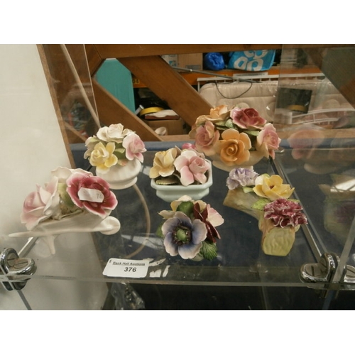 376 - Collection of porcelain flowers