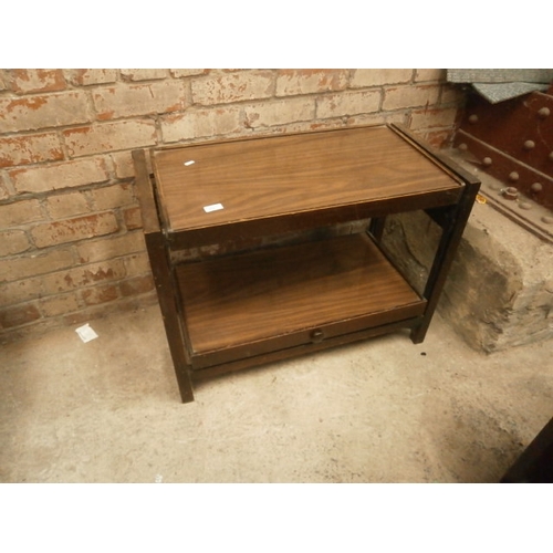 615 - Vintage 2 tier fold up serving tray table