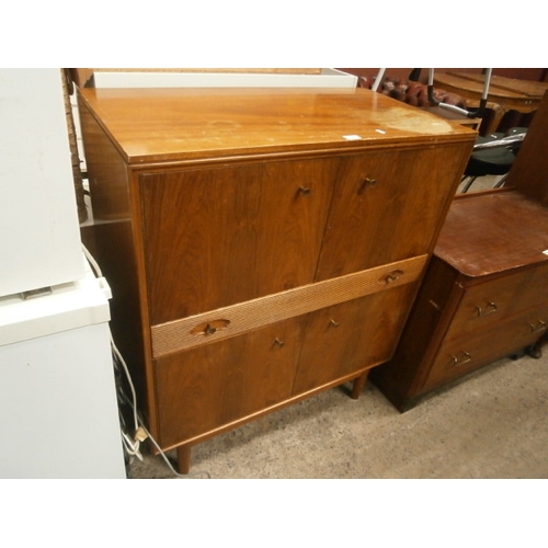 623 - Vintage 4 door cocktail cabinet with centre drawer