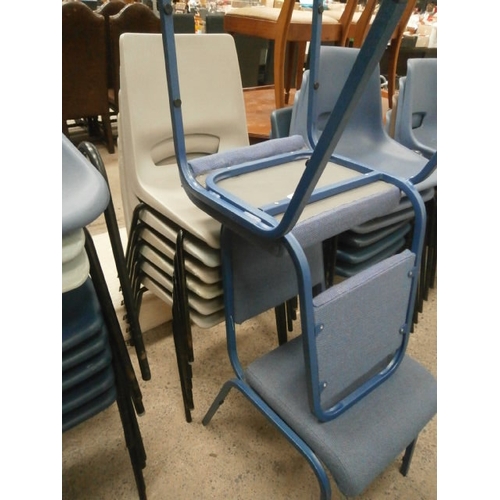 645 - 8 x assorted stacking chairs