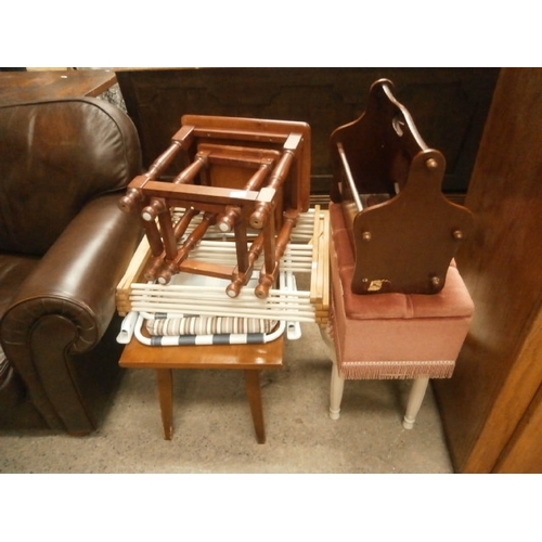 657 - 7 x assorted items including occasional tables, stools etc