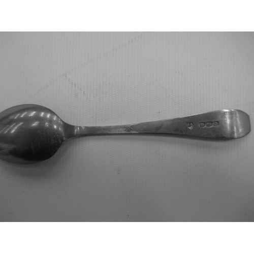 319 - Display shelf containing souvenir spoons, six spoons are silver hallmarked.