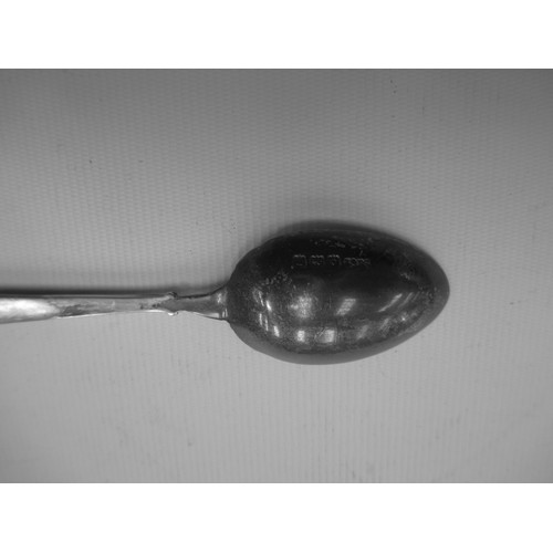 319 - Display shelf containing souvenir spoons, six spoons are silver hallmarked.