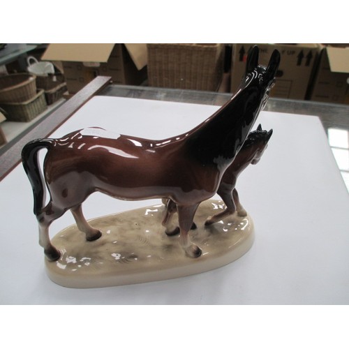 320 - Vintage German horse and foal figurine