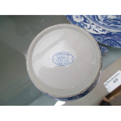 409 - Six Blue & White pieces inc Spode and Copeland