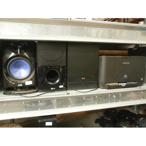 7 - Lot inc JVC speaker, LG Subwoofer and Samsung printer