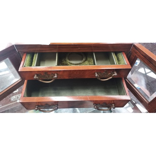 4 - Mid Victorian Walnut domed top jewellery box with beveled glass doors and original linings c.1880
Li... 