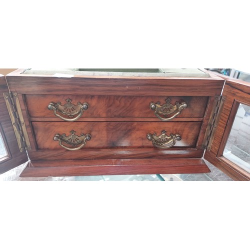 4 - Mid Victorian Walnut domed top jewellery box with beveled glass doors and original linings c.1880
Li... 