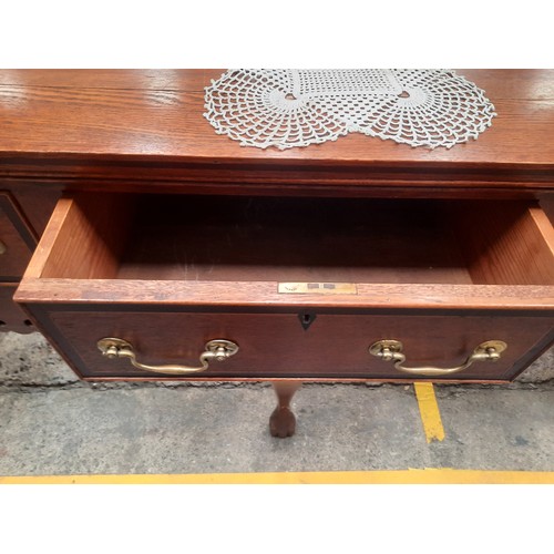 14 - Oak 3 drawer sideboard with open top dresser