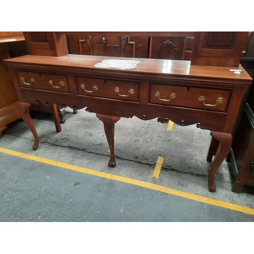 14 - Oak 3 drawer sideboard with open top dresser