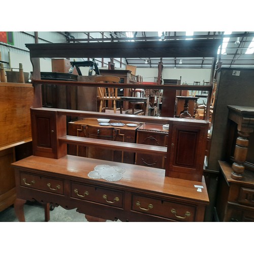 14 - Oak 3 drawer sideboard with open top dresser