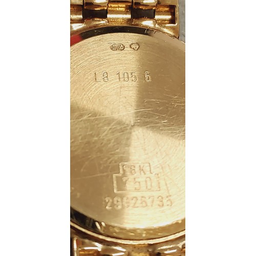 17 - Longines 18ct Ladies Gold watch  L8.105.6 
 18 carat gold yellow gold bracelet and bracelet (750). W... 