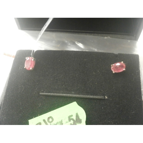 260 - Sterling silver earrings with fissure filled ruby stones