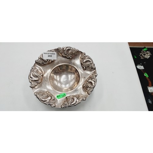 243 - Silver dish stamped 925 weight 141G