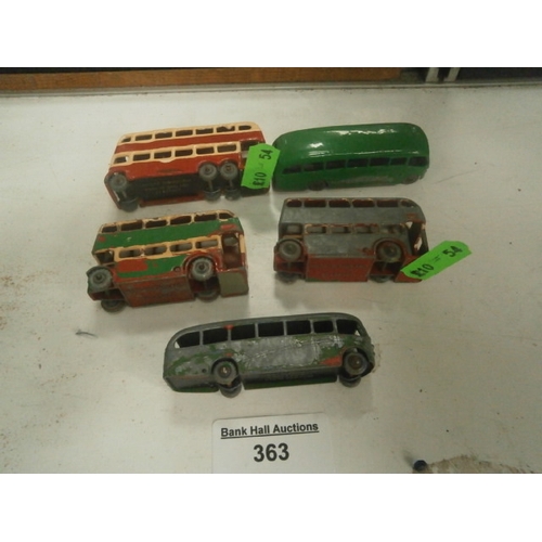 363 - Five old Lesney buses