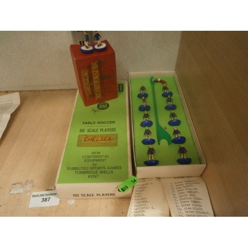 387 - Old Subbuteo Chelsea team 1972