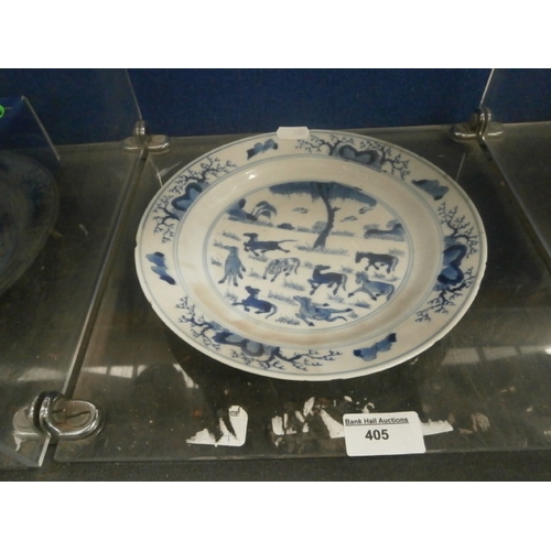 405 - Antique 8 horses of Wang Mu, Kanjxi period plate.