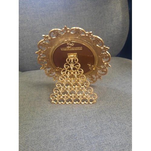 24 - Jay Strongwater antique picture with gold coloured fram full of diamanté stones and retro orange gla... 