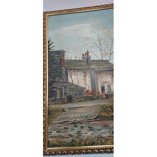 36 - Original oil on board Wycollar autumn by Hobo - W.Hobson local artist