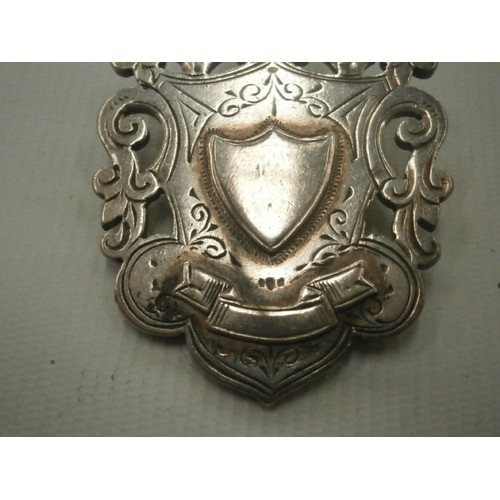 44 - Silver hallmarked shield badge weight 18G