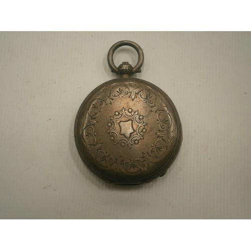 47 - Vintage pocket watch stamped fine silver as found