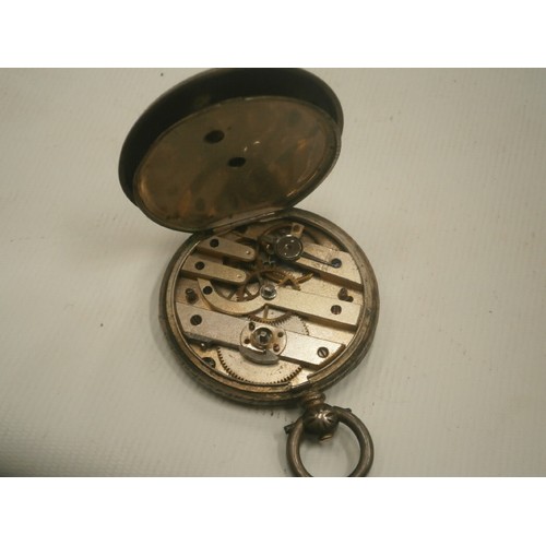 47 - Vintage pocket watch stamped fine silver as found