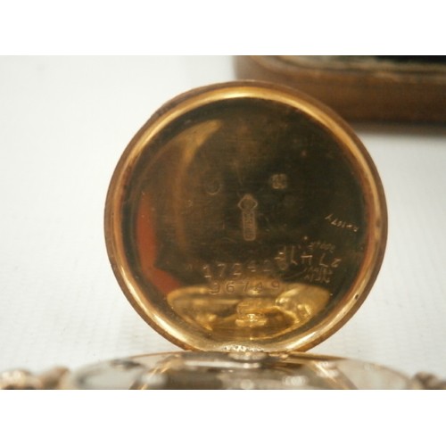 52 - 9ct gold ladies wristwatch in original case by Ainsworth & sons Blackburn, winds and ticks.