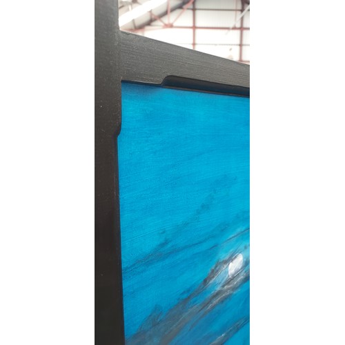 57 - Large hand painted double sided Screen, painted by local artist E Hobson