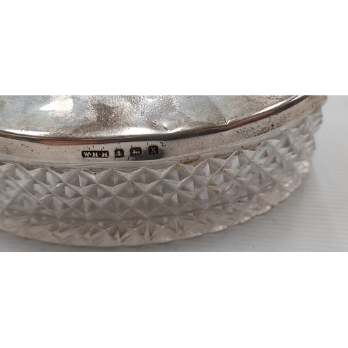 302 - Silver hallmarked top on cut glass base