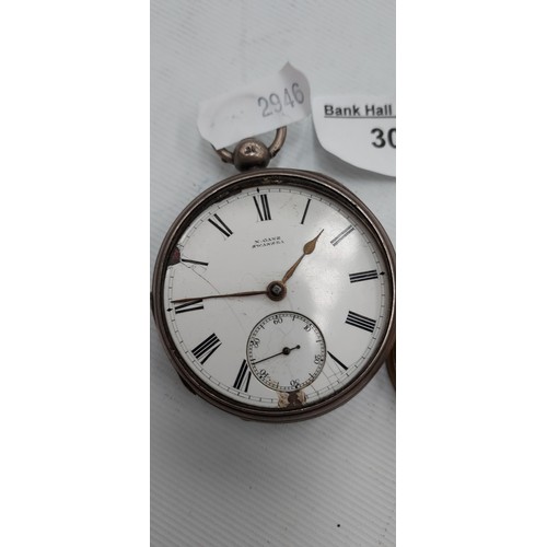 303 - Silver hallmarked pocket watch, as found