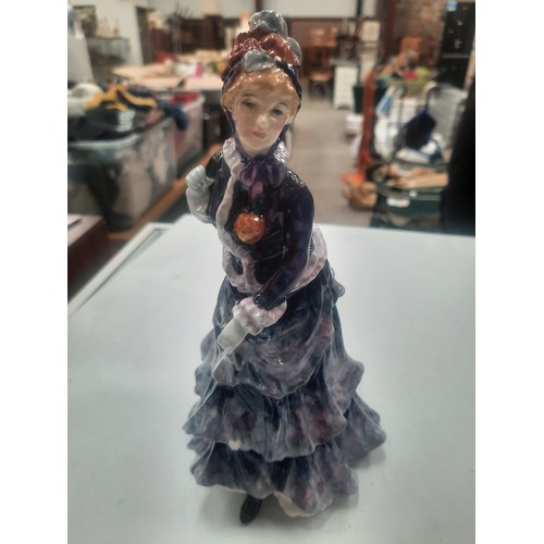 397 - Royal Doulton 1993 Les Parapluies figurine with signature to the bottom has a small chip on dress se... 