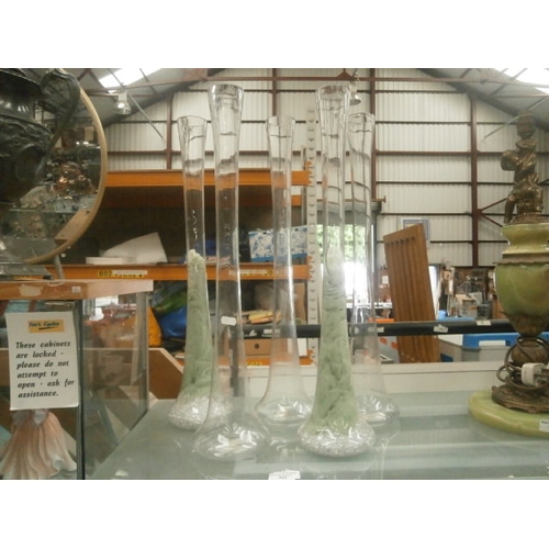 442 - Five tall glass vases