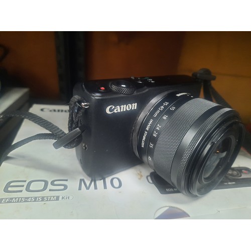 92 - Canon EOS M10 camera with box, no leads