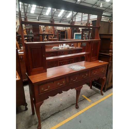 710 - Oak 3 drawer sideboard with open top dresser