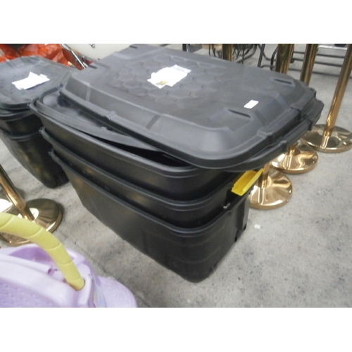 239 - Three large plastic storage tubs