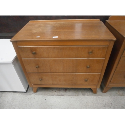 695 - Retro 3 drawer LEBUS bedroom chest