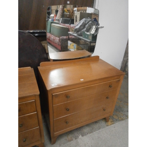 696 - Retro 3 drawer LEBUS bedroom chest