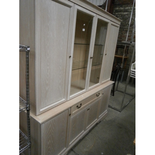 665 - Large glazed lime washed wall unit