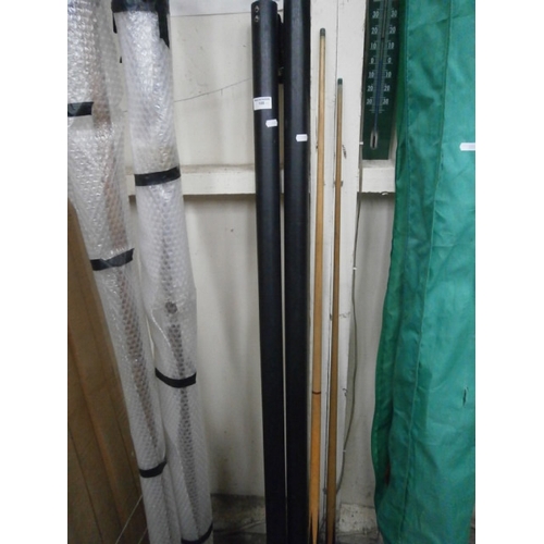 108 - Two snooker/pool cues with plastic cases