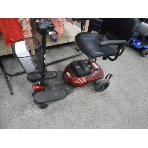 235 - Rascal micro balance mobility scooter with key and charger, sort of works needs some attention