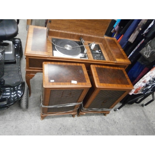 248 - Garrard SP 25 MK IV stereo system in walnut cabinet with matching speakers