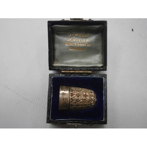 263 - J. Wild jeweller silver hallmarked thimble with original box