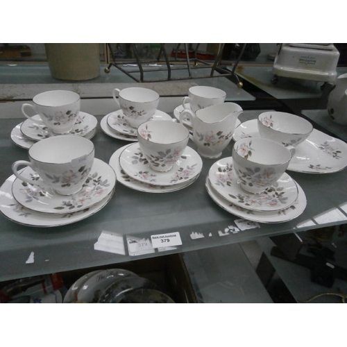 379 - 21 Piece Royal Adderley Silver rose tea set