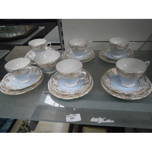 391 - 19 piece Royal Sutherland bone china tea set