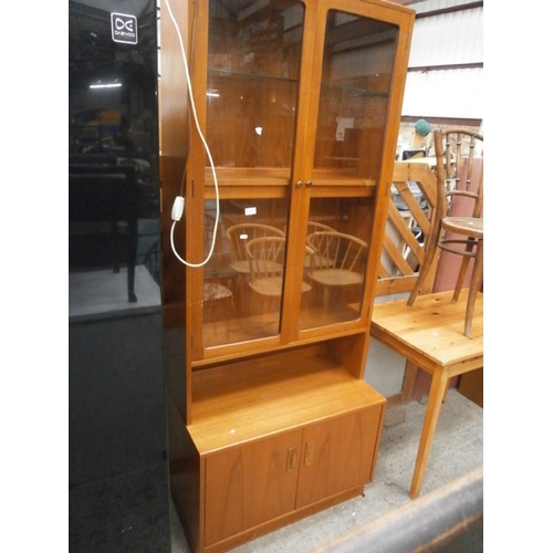 616 - Vintage glazed teak G Plan wall unit