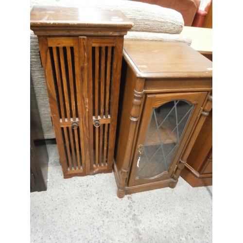 687 - Small Sheesham style cabinet and a small glazed cabinet